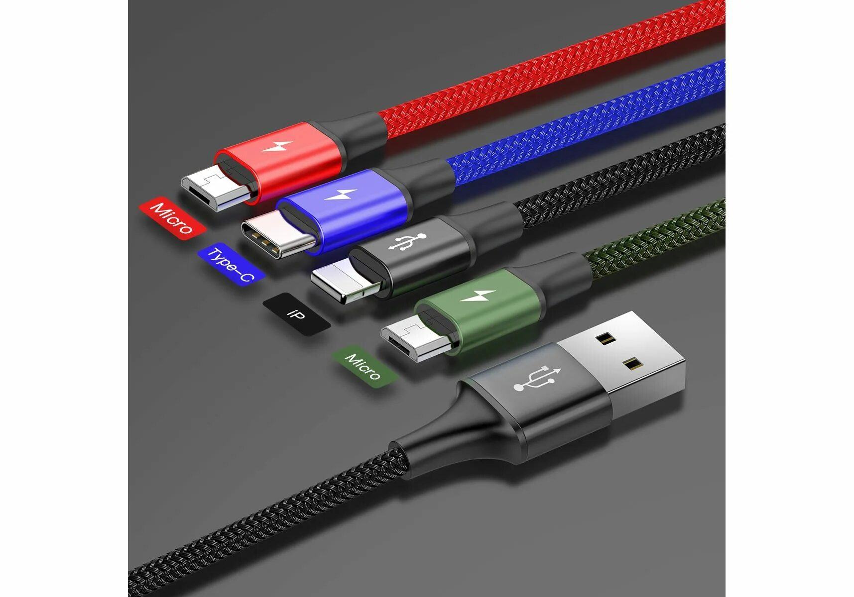 Usb c комплект. Кабель Baseus ca1t4-c01. USB Type c 4 в 1. Кабель-Рулетка Baseus 3в1 USB Type c Micro USB Lightning. Кабель 3 в 1 (MICROUSB, Type-c, Lightning) 1.2м Celebrat BH-05.