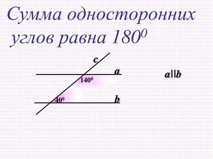 Какая сумма односторонних углов