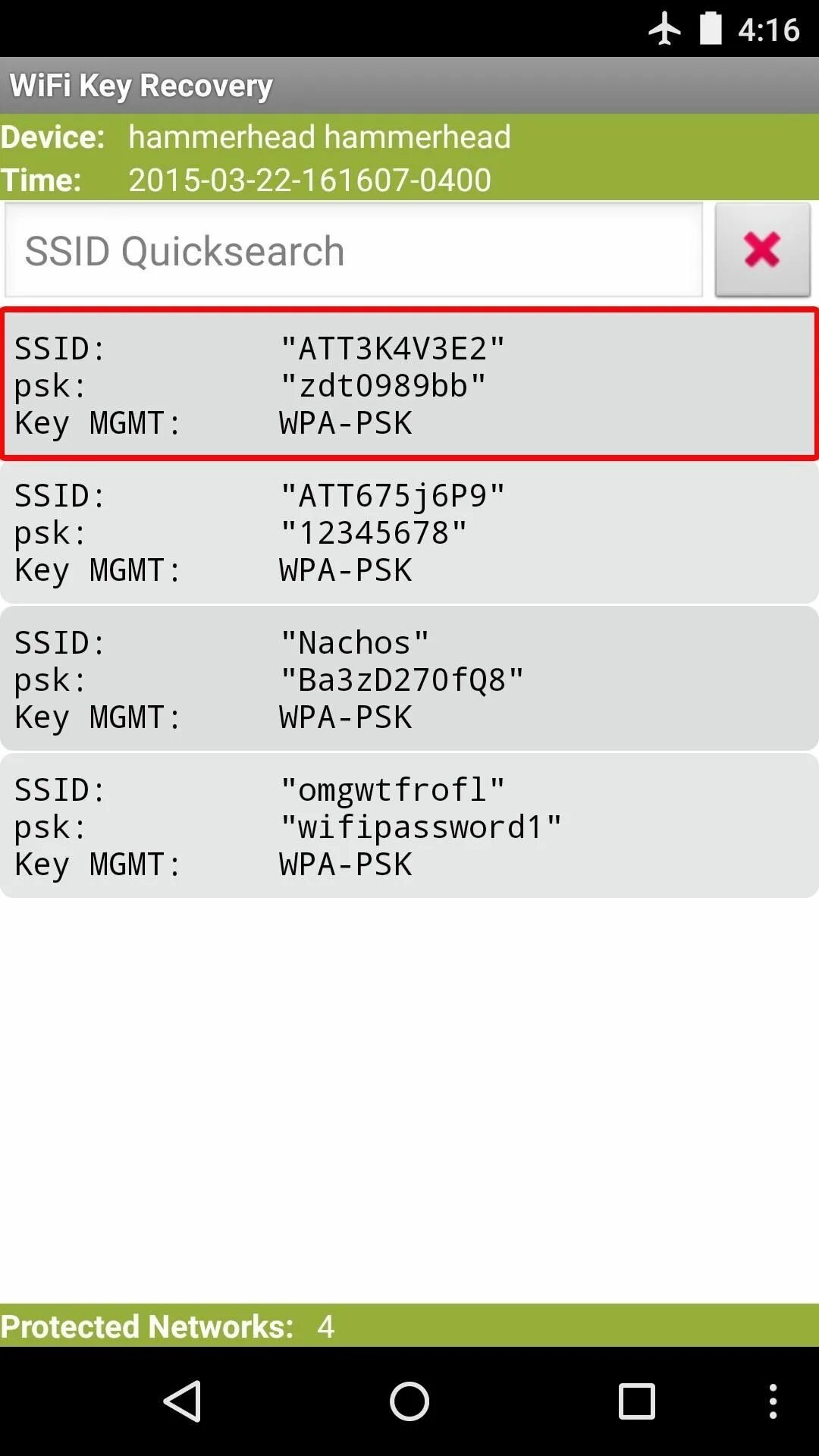 Wi fi keys