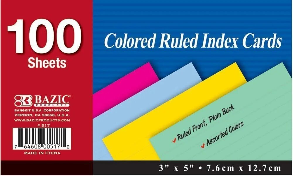 Colour index. Colored index cards. index cards.