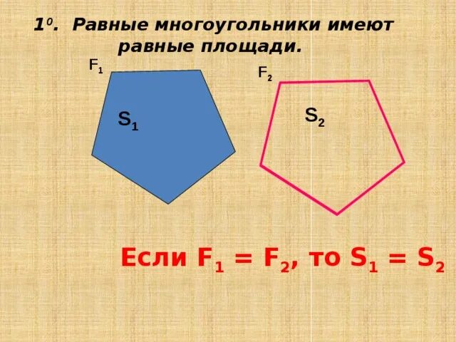 Как найти периметр равного многоугольника. Равные многоугольники имеют. Равные многоугольники имеют равные площади. Равные многоугольники имеют равные площади доказательство. Равные многоугольники имеют равные площади рисунок.