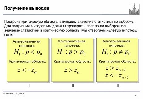 Критическая область в статистике