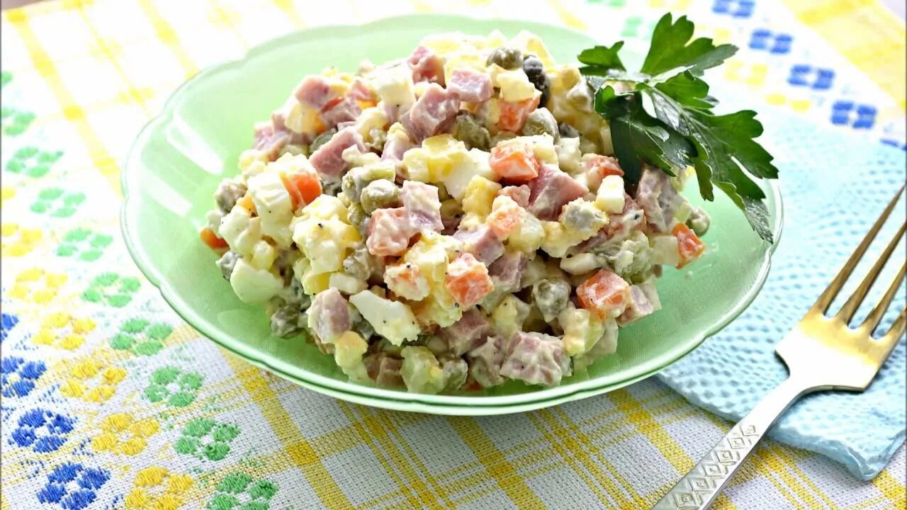 Рецепт оливье с горошком