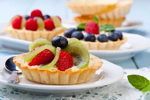 Пирожное корзинка с фруктами