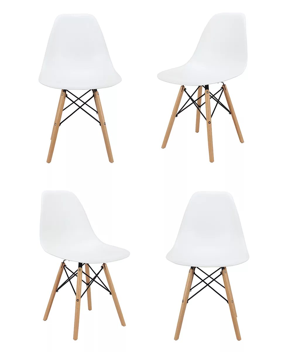 Комплект стульев 4 шт для кухни. Стул Eames Style DSW белый. Стул Eames DSW White. Комплект стульев Eames DSW, 2 шт.. Комплект стульев для кухни DSW Style, 4 шт..