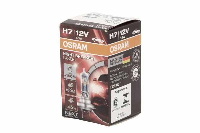 Osram Night Breaker h7 +150 артикул. Лампа 12v h7 55w px26d Osram Night Breaker Laser 2 шт. Автолампа h7 12v 55w (px26d) Night Breaker Silver +100% 64210nbs-01b Osram. Osram лампа галогеновая Night Breaker Laser h15 артикул.