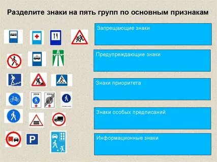 Группа дорожных знаков таблица обж