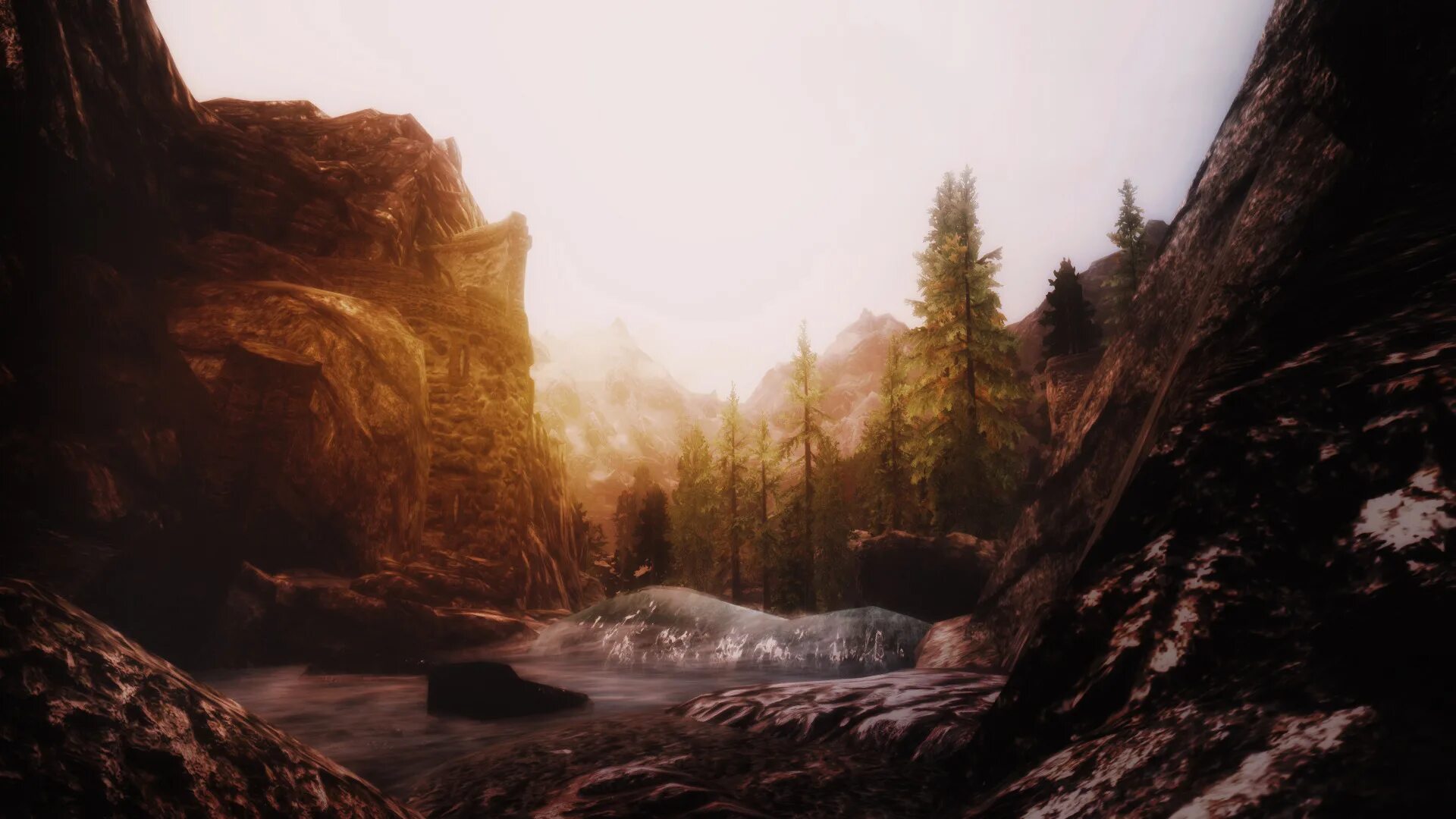 Скайрим полный экран. Skyrim the Elder Scrolls 5 гора. Совнгард скайрим. The Elder Scrolls 5: Skyrim лес.