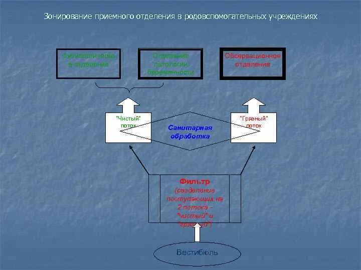 Зонирование приемного отделения. Структура приемного отделения вестибюль. Структура приемного отделения схема вестибюль. Разделение чистых и грязных потоков. Карта приемного отделения