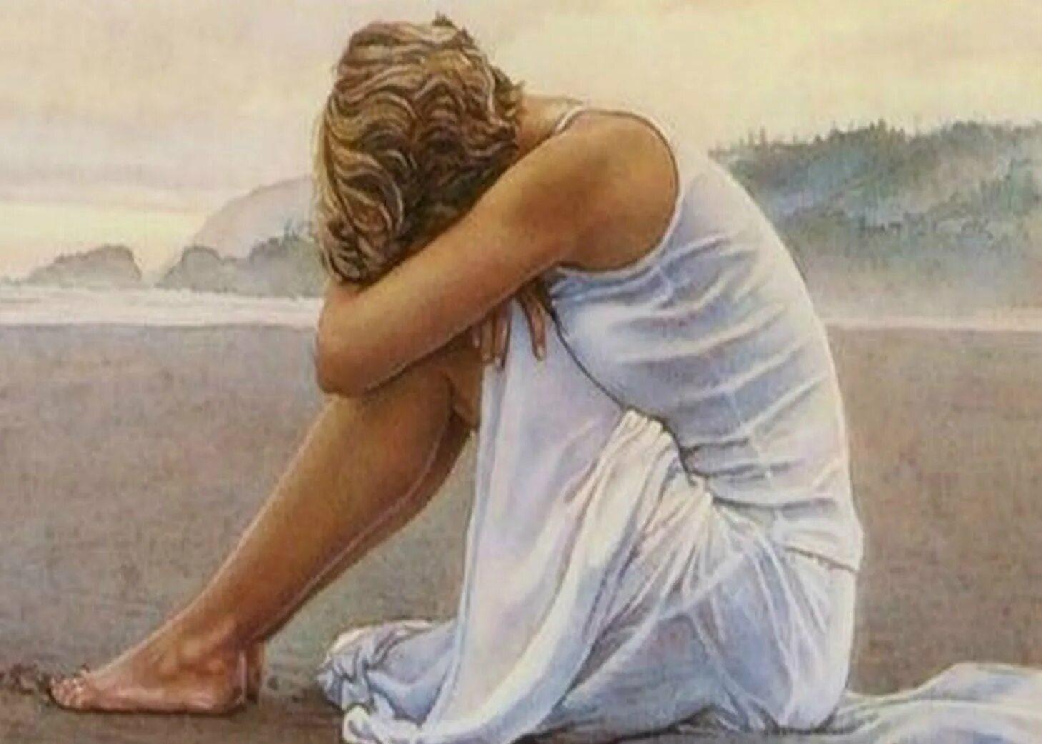 Сидеть обняв колени. Стив Хэнкс картины. Художник Стив Хэнкс Steve Hanks. Стив Хэнкс картины женщины. Стив Хенкс-акварели женщины.