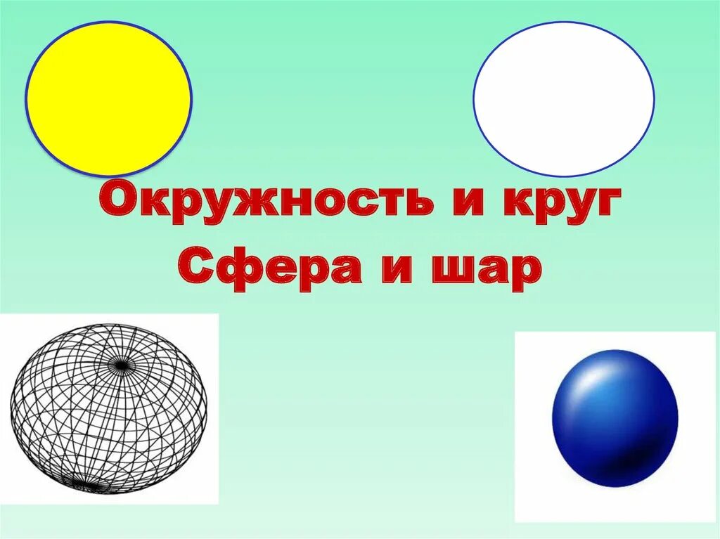Окружность сфера шар. Круги и окружности. Круг и шар. Окружность круг сфера.