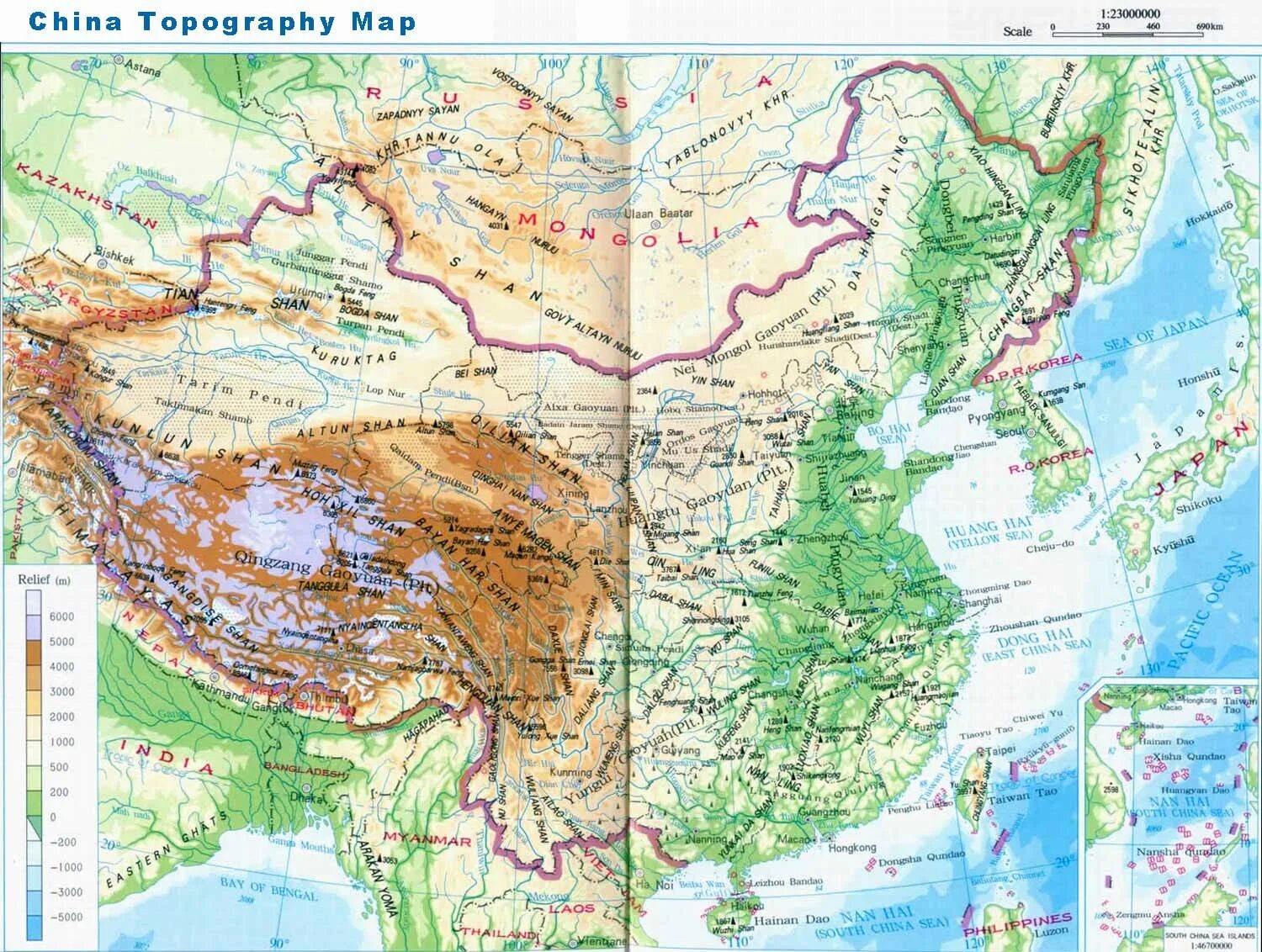 Великое китайское плоскогорье на карте