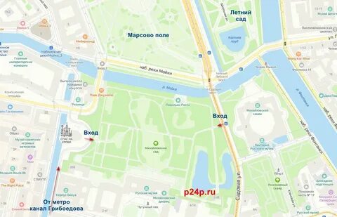 Сады спб на карте