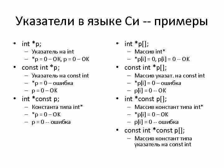 Указатель на Тип данных си. Указатель на массив си. Типы указателей в си. Указатели в программировании. Инструкция int