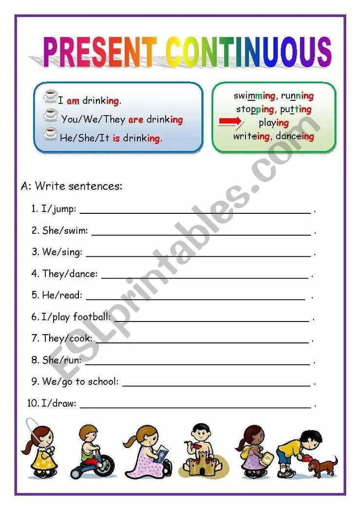Present continuous they is playing a game. Present continuous for kids. present continuous worksheets for kids. present continuous worksheets for kids 3 класс. swim в present continuous.