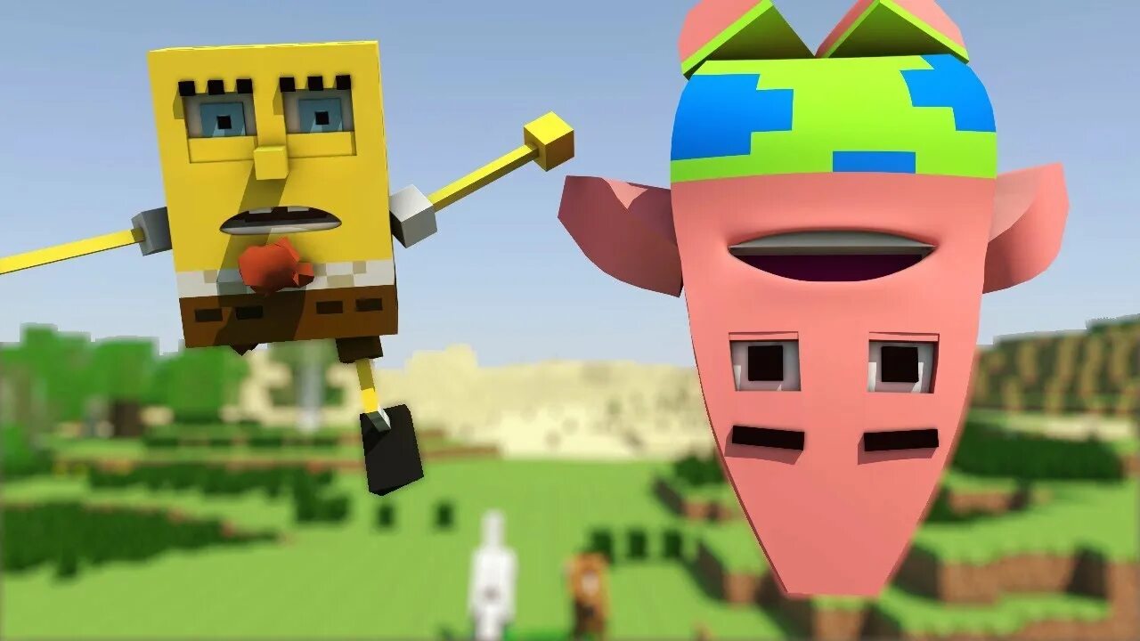 Spongebob minecraft. Minecraft губка Боб. Sponge майнкрафт. Спанч Боб в Майне. Патрик майнкрафт.