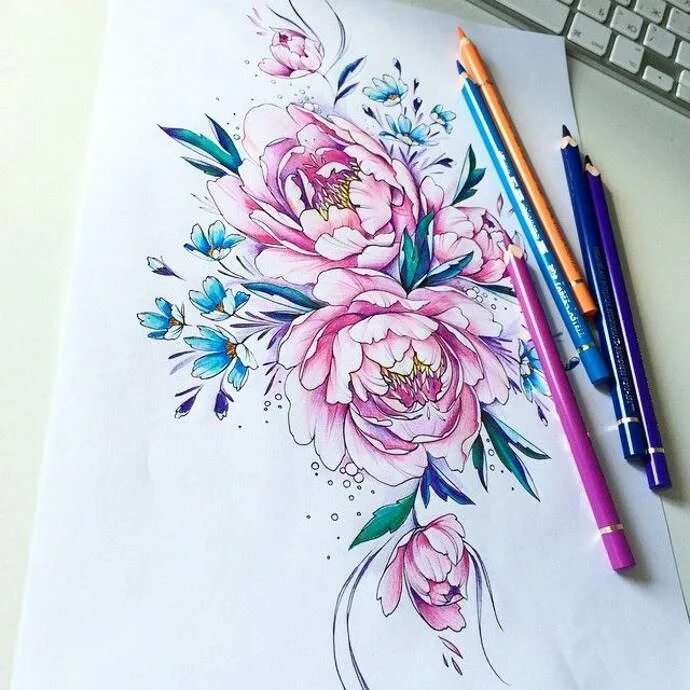 Пионы эскиз. Эскиз тату пионы. цветы эскиз цветной. пионы эскиз цветной.