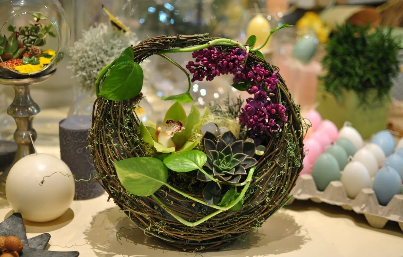 Красивые пасхальные композиции. Флористические композиции из природного материала. Интерьерные цветочные композиции. Идеи тем для композиций. Флористические композиции.