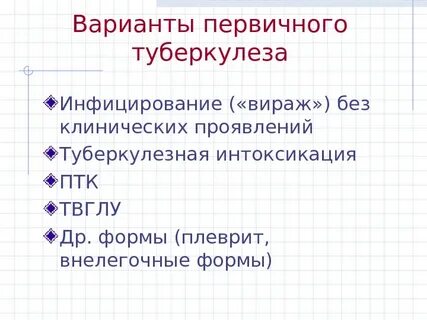 Первичные формы туберкулеза