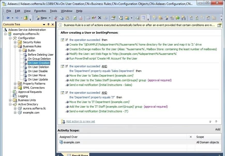 User is deleted. Мониторинг Active Directory. Active Directory программа. Softerra LDAP Administrator 2021.1. Mailbox number activity.