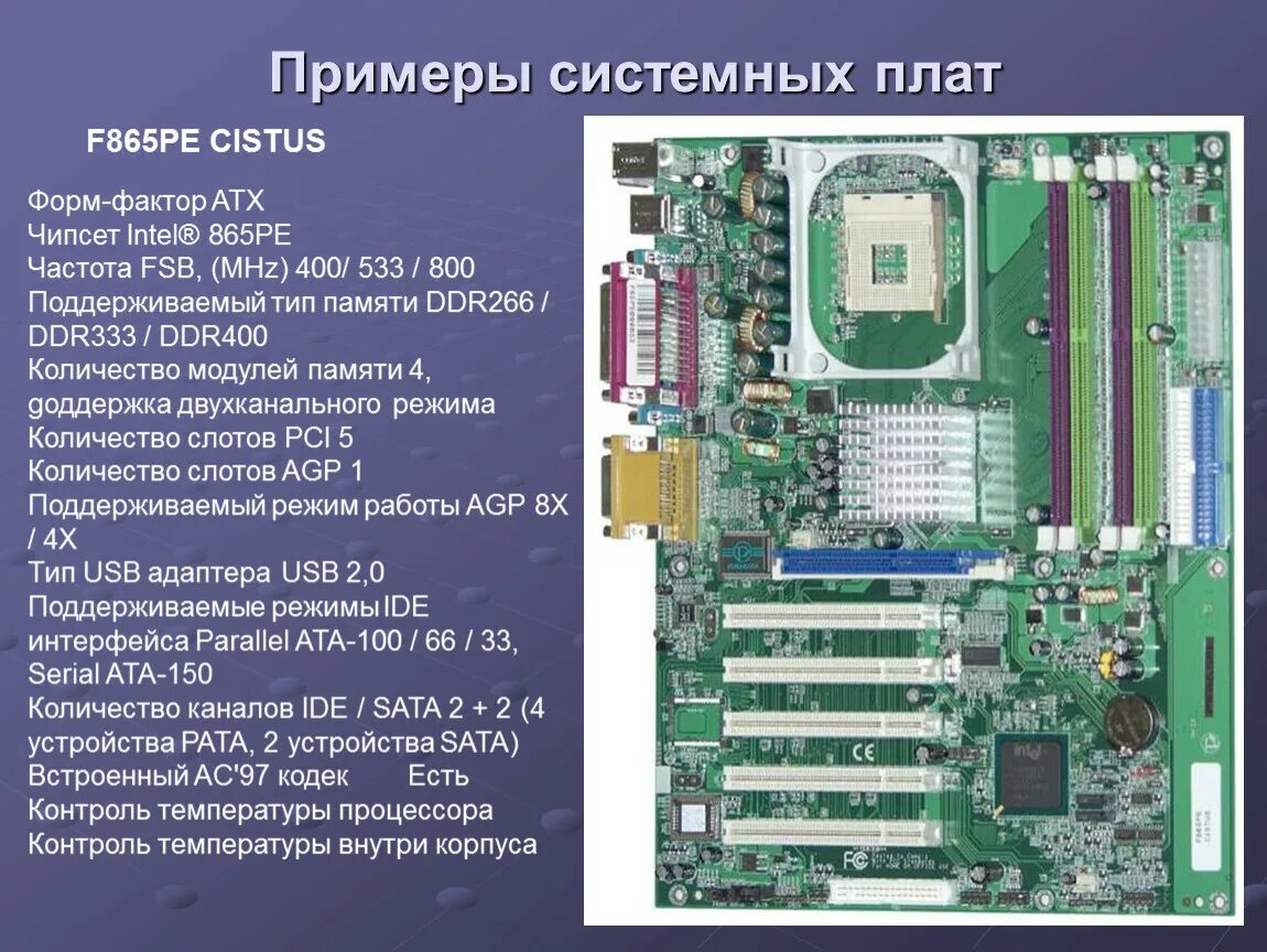 Типы системных плат. Форм-фактор 2 материнской платы. Системная плата форм фактора ATX. Intel 865pe чипсет. Материнская плата в системном блоке Formoza.