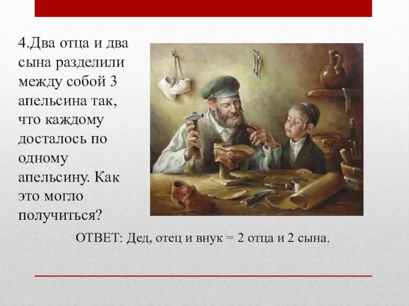 Два отца и два сына разделили. Два отца и два сына разделили между собой. два отца и два сына разделили между собой три апельсина. 2 отца и 2 сына разделили апельсин. два отца и два сына разделили между собой 3 апельсина ответ.