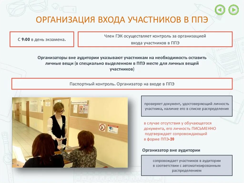 Где в ппэ хранят вещи организаторы. Вход в ППЭ. Вход в пункт проведения экзамена. Организатор вне аудитории. Для входа в ППЭ выделяются помещения для.