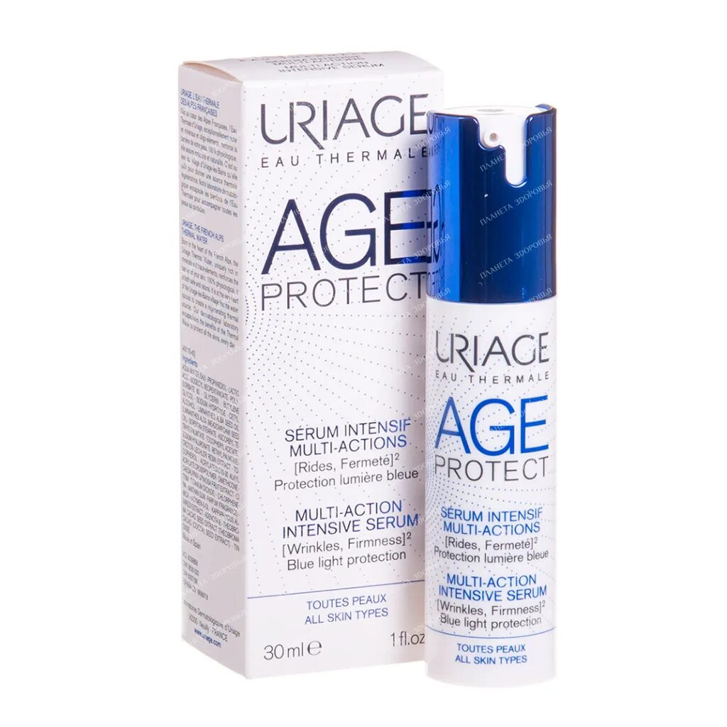 Uriage age protect multi action. Uriage age protect multi action intensive. урьяж эйдж протект сыворотка. uriage protect serum intensif multi-actions для глаз.
