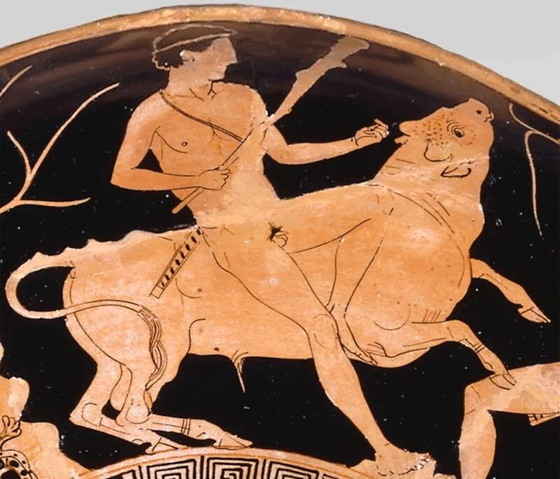 Античная мифология звезды. Тесей и бык. Критский бык вазопись. Минотавр древняя Греция вазопись. Геракл с быком вазопись.