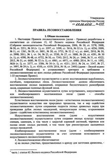 Проект лесовосстановления приказ