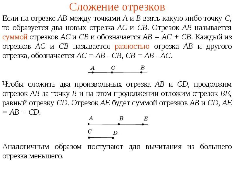 Сложение длин отрезков. Сложение отрезка. сложение и вычитание отрезков. сумма отрезков.