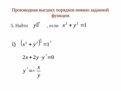 Производная неявной