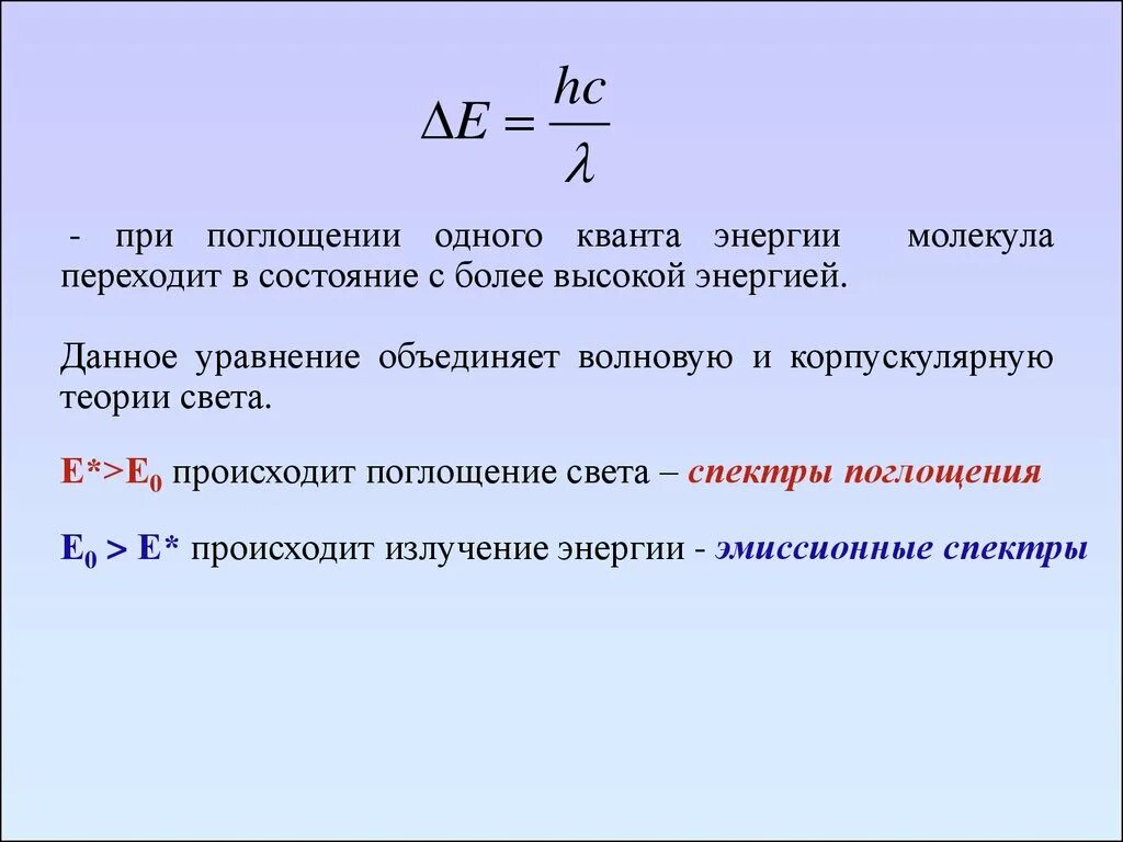 Молекулы б способны поглощать световую энергию