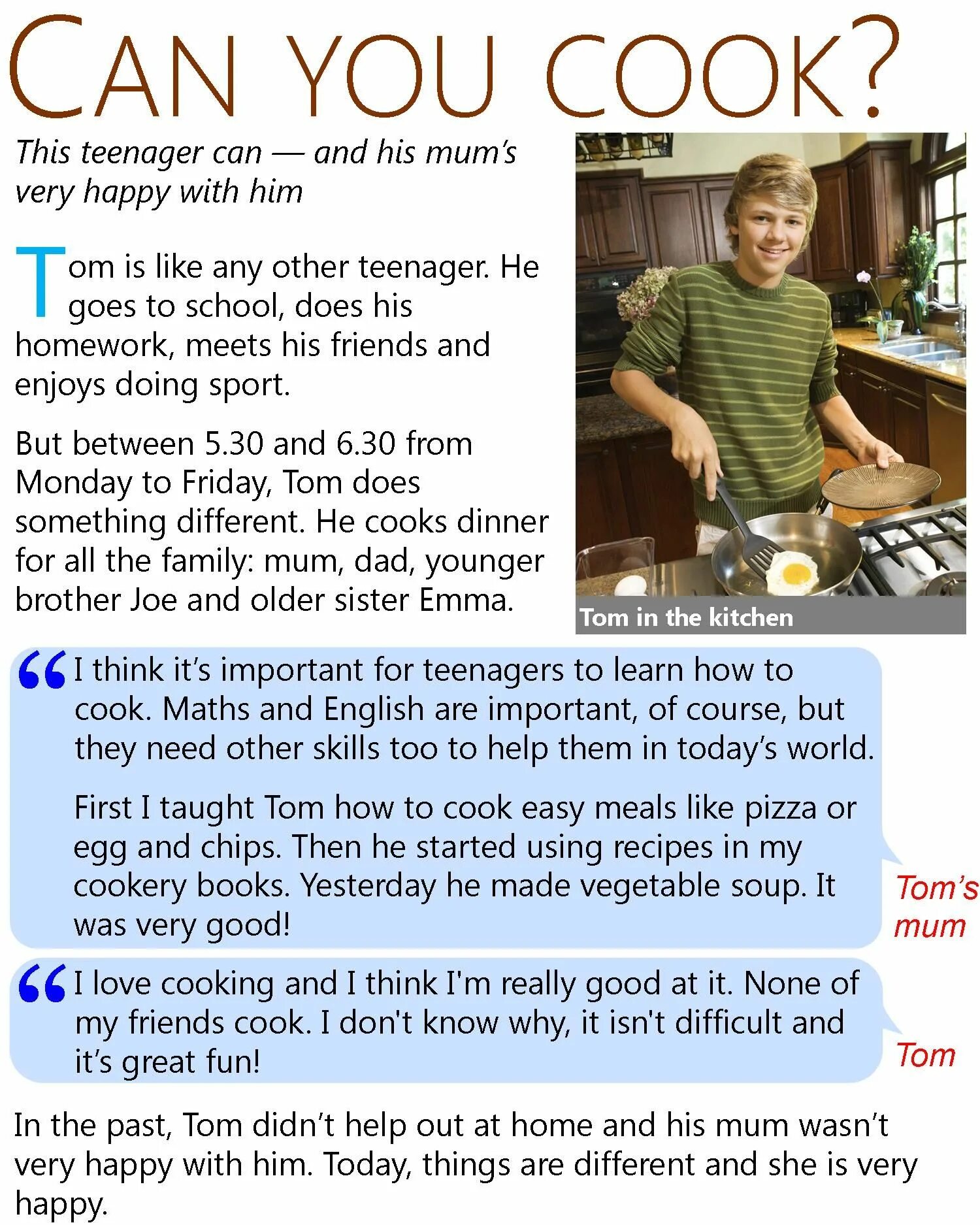 Does he cook. Cooking текст на английском. Can you Cook British Council. Текст на английской the Cook. British Council reading.