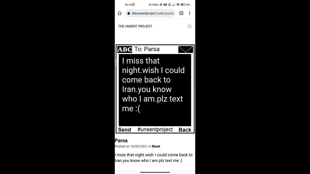 Unsent project. Theunsentproject com.
