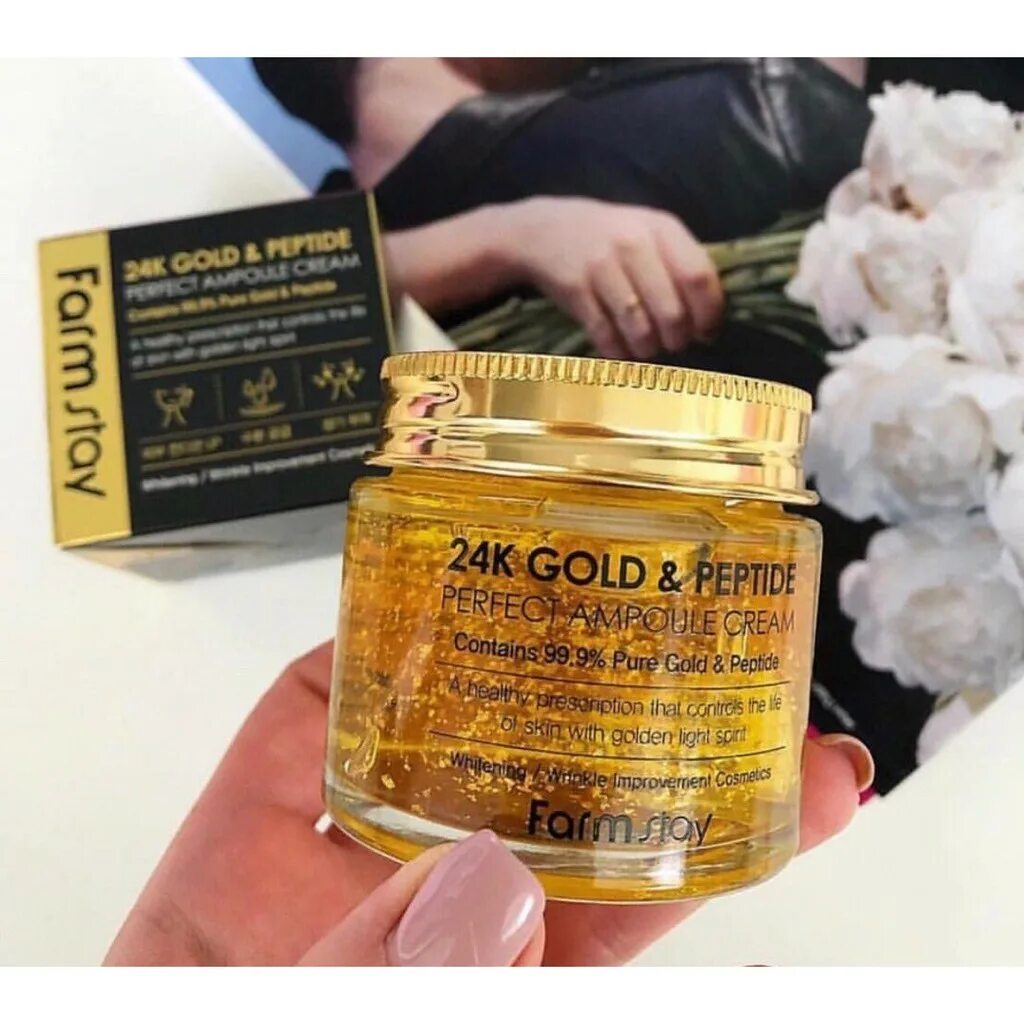 24k Gold & Peptide perfect Ampoule Cream с золотом и пептидами. 24 Gold Peptide perfect Ampoule Cream. Farmstay 24k Gold Peptide perfect Ampoule Cream. Farm stay 24k Gold & Peptide perfect Ampoule Cream ампульный крем с золотом и пептидами 8.