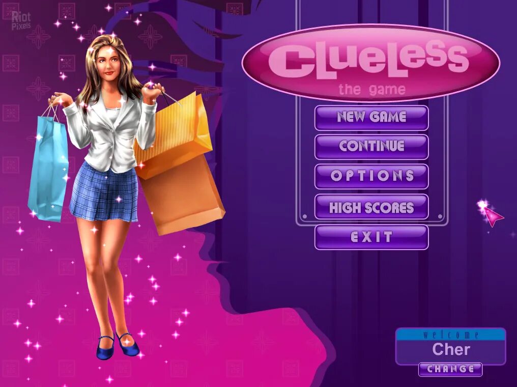 Игра перейди в нее. Clueless игра. Clueless Скриншоты. Игра деревня бестолковых. Образы Шер из бестолковые.