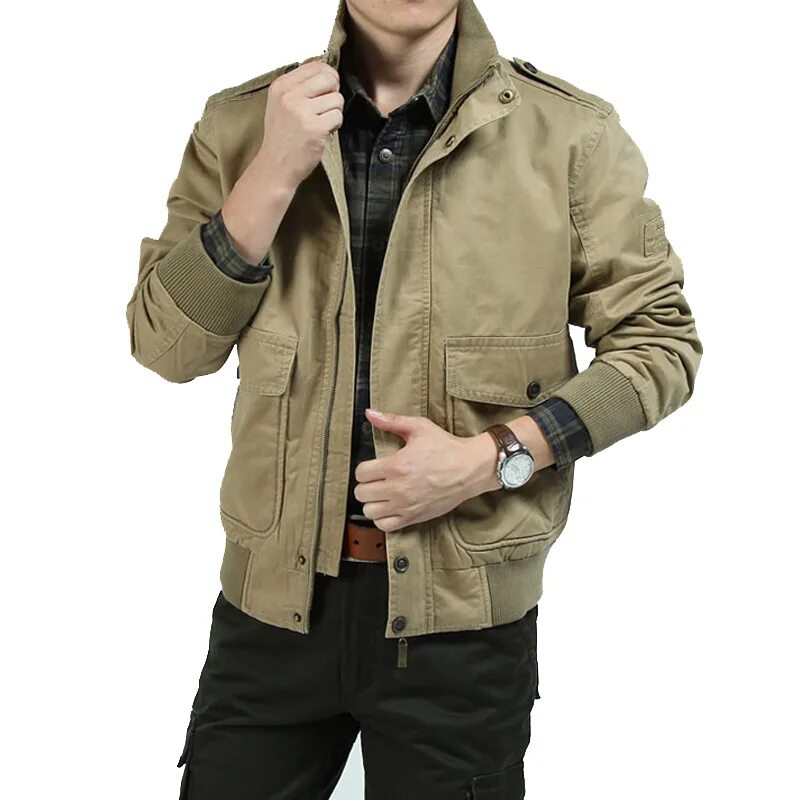 Бомбер с карманами. Куртка 100% хлопок хаки милитари мужская. Куртка Military Jacket men 8255. Ветровка мужская(1309 Army_Brown) Westland. M65 Casual / куртка мужская / бомбер / милитари.