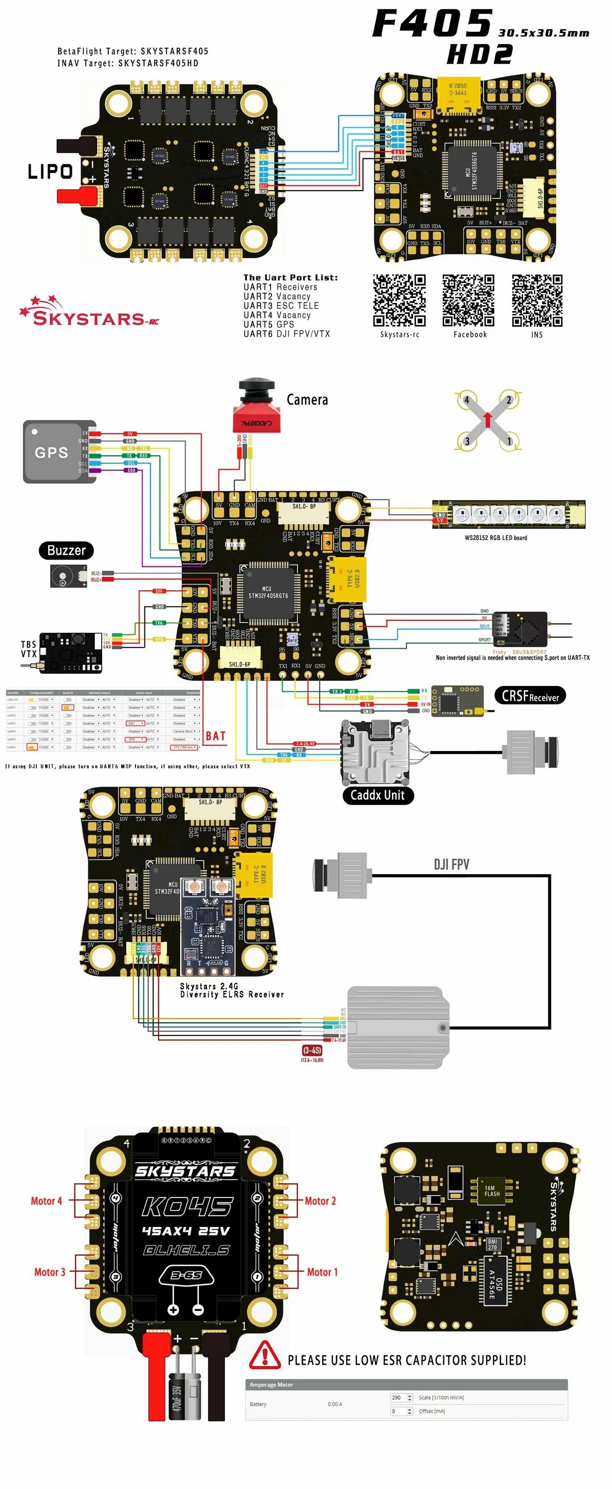 F722 полетный контроллер схема Diatone Mamba F722APP MK4 WIFI/DJI todo en uno placa de Flight integrada OSD y 5