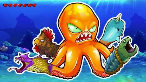 Осьминог играет