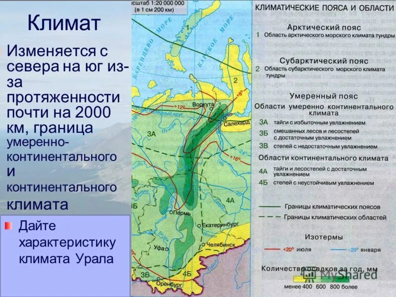 Природные условия европейского юга и урала. Уральский район климат карта. Климатические пояса Урала на карте. Природные зоны пояса Урала. Климат Урала.