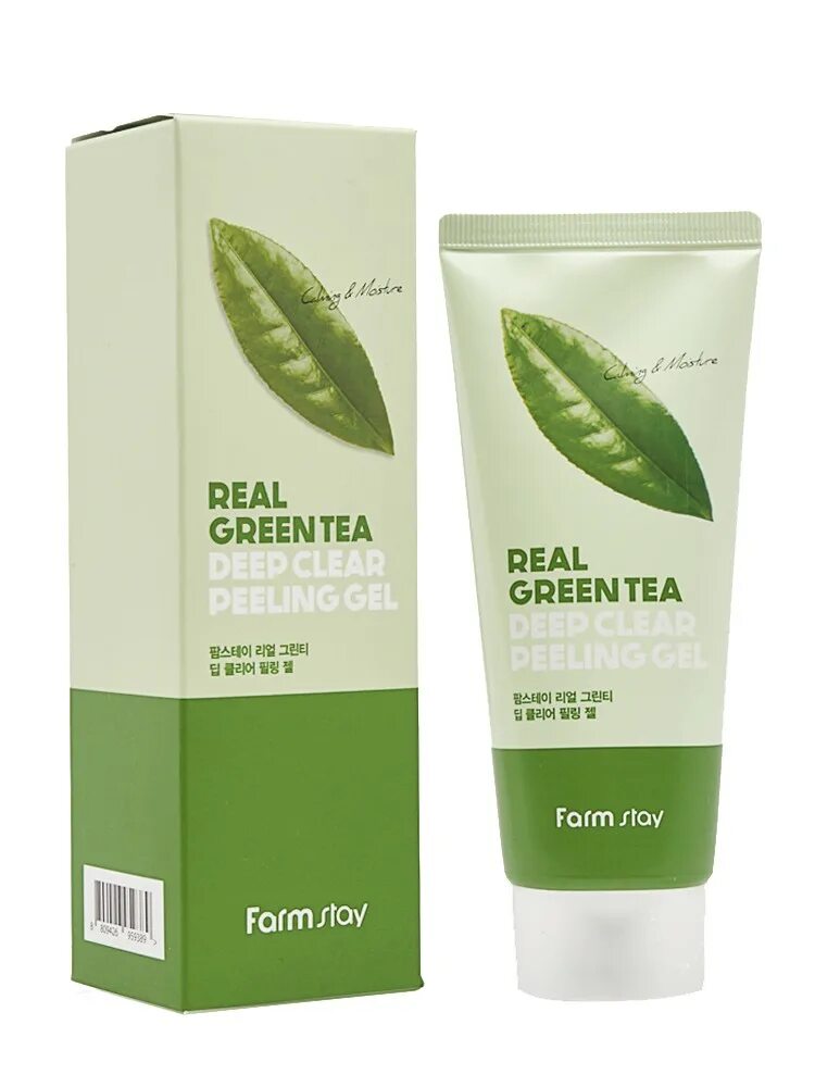 [Farm stay] гель-пилинг real Deep Clear - 100 мл. Farm stay пилинг-гель с зеленым чаем Green Tea peeling Gel 100 мл. Корея. Пилинг скатка с зеленым чаем Farmstay. Пилинг скатка с зеленым чаем Фармстей.