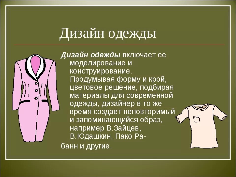 Сообщение на тему модельер