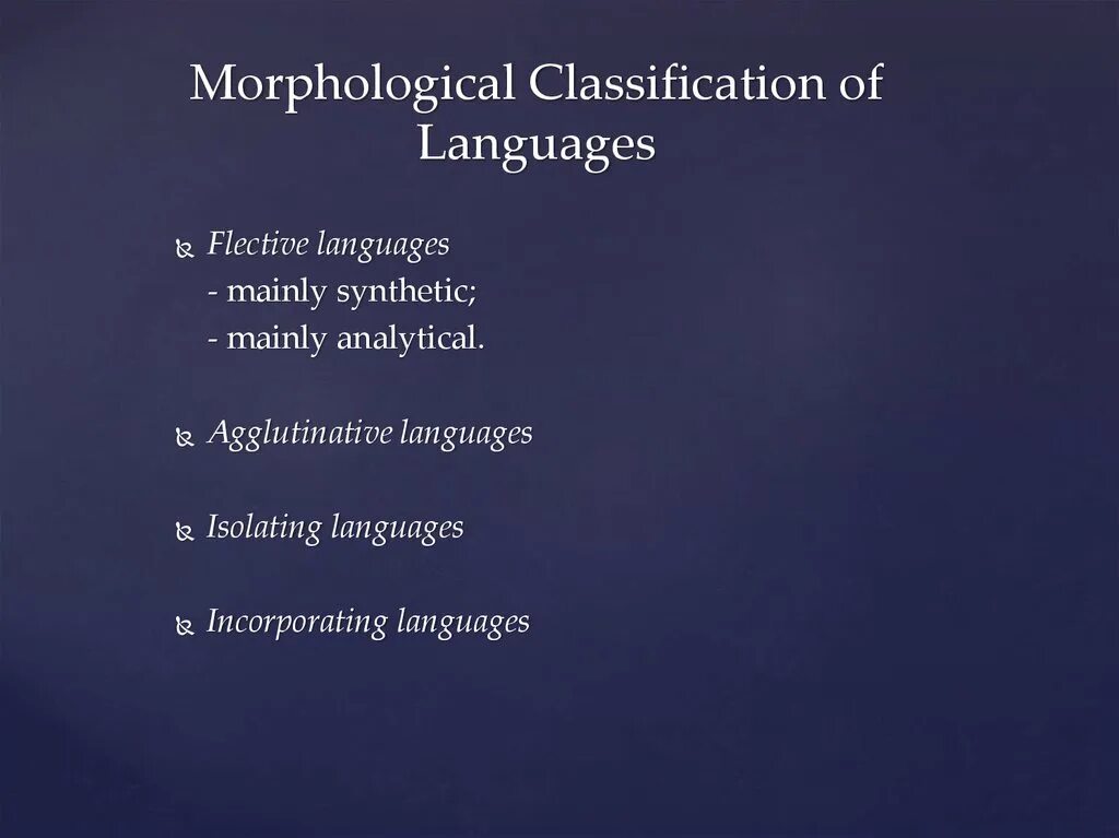 Language classification. Language classification