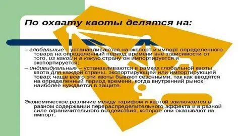 Основные виды импортных квот