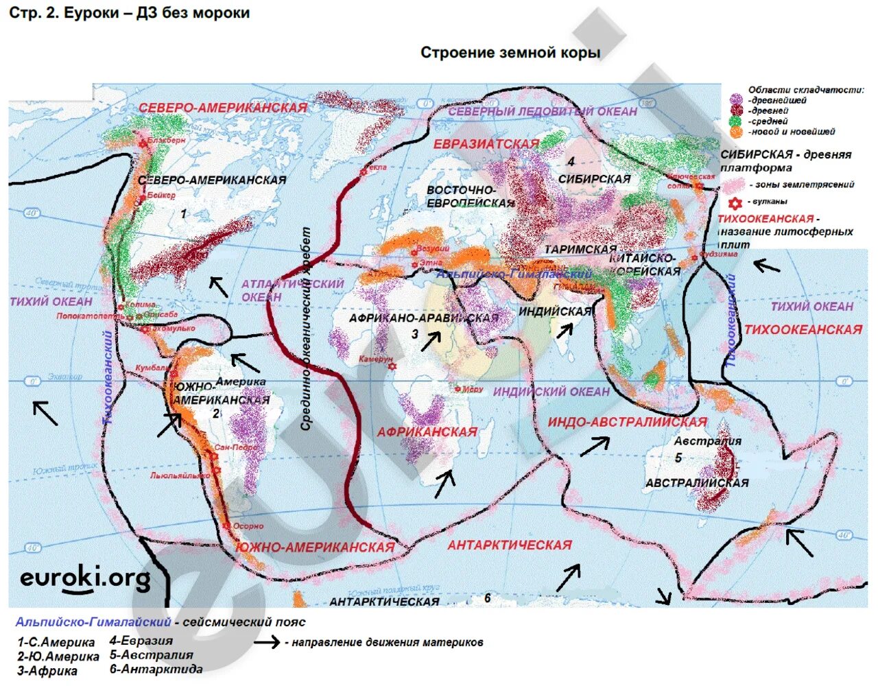 Строение земной коры контурная карта. Карта строения земной коры 7. Контурная карта по географии строение земной коры. География 7 класс контурные карты стр 38
