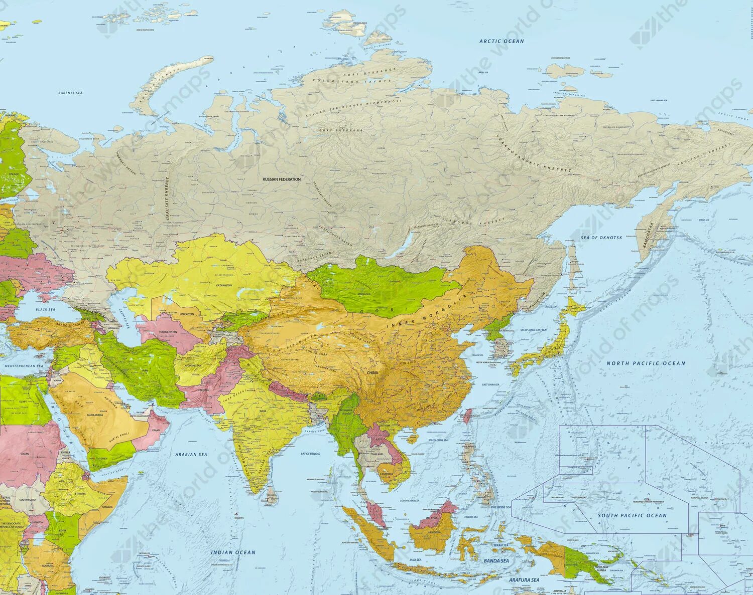 Middle asia. Политическая карта Евразии. Политическая карта Евразии 2023.