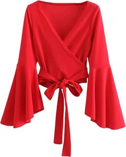 floerns womens tie bow neck flounce sleeveless chiffon blouse top at amazon...