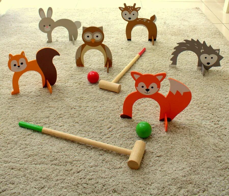 Игры детский сад для кошек. Подвижные деревянные игрушки. Крокет детский игрушка. Деревянные игрушки для детского сада на площадку. Деревянные фигуры для детской площадки.