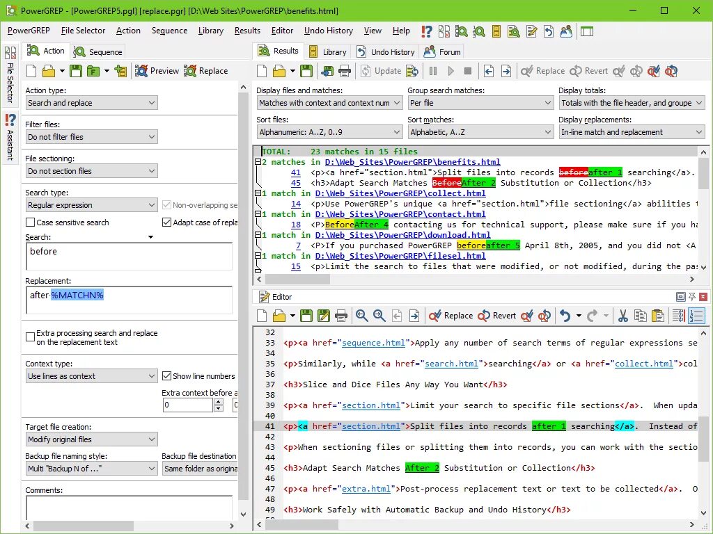 Text replace. Powergrep. поиск html. search replace. лугис программа.